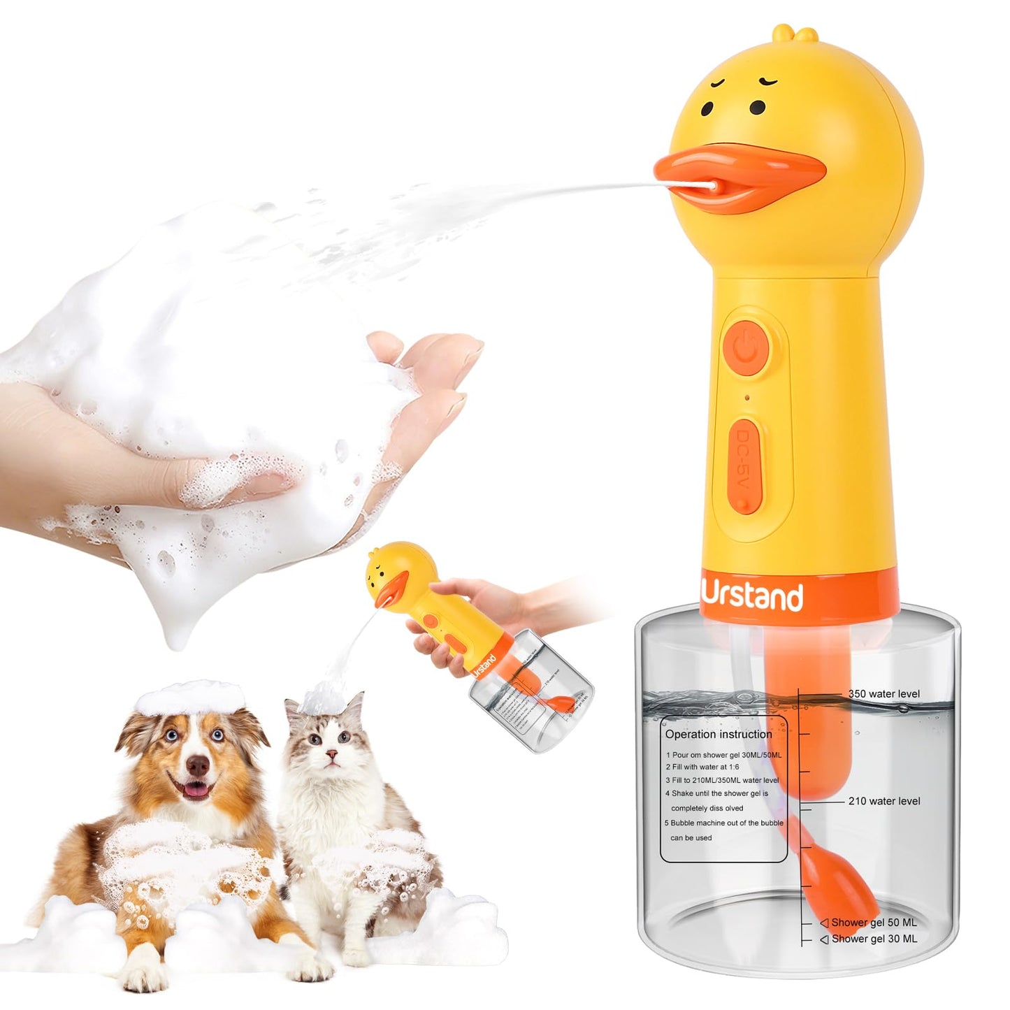Electric Foaming Pet Bath Soap Dispenser for Grooming