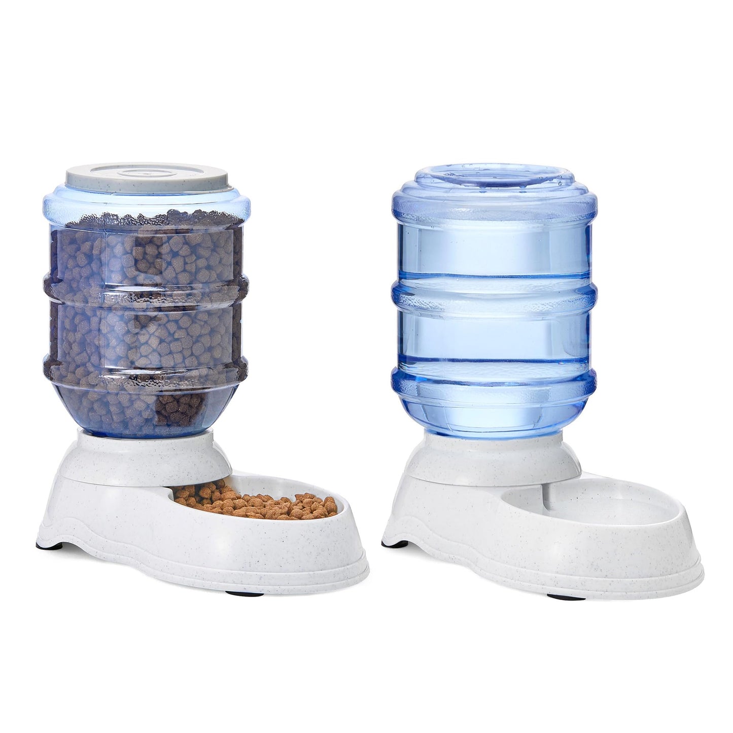 Gravity Pet Food Feeder & Water Dispenser Station Set