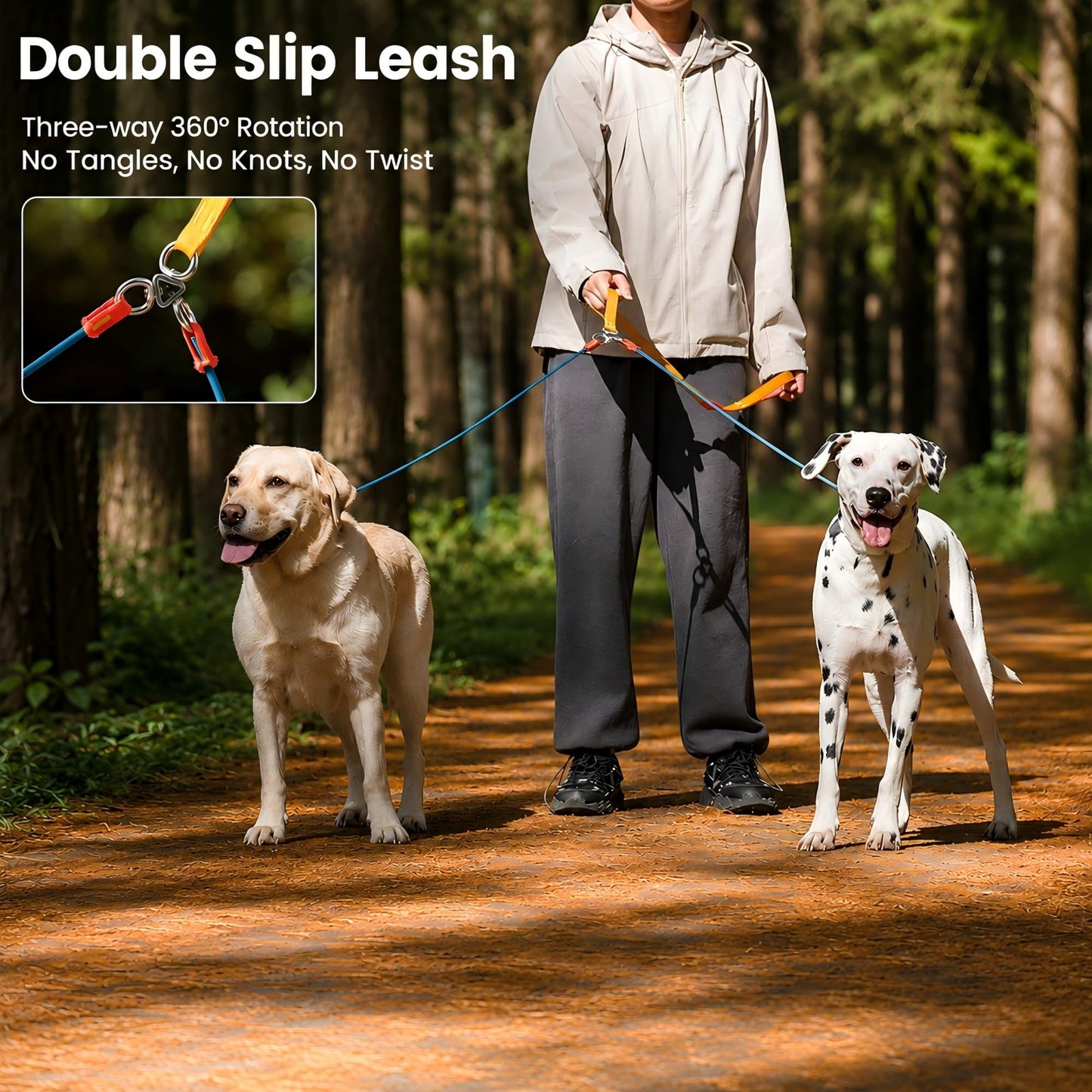 Slip Lead Dog Leash with Tangle Free Swivel Design