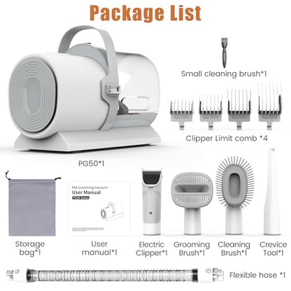 Low Noise Dog Grooming Vacuum Kit with Clipper