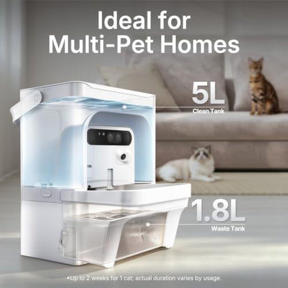 AI Smart Cat Water Fountain with Filterless Design
