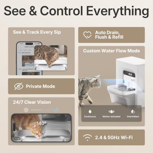 AI Smart Cat Water Fountain with Filterless Design