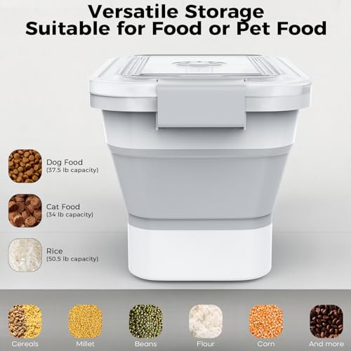 Collapsible Airtight Pet Food Storage Container Set