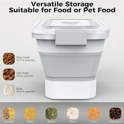 Collapsible Airtight Pet Food Storage Container Set