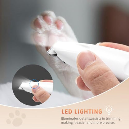 Waterproof Dog Paw Trimmer with LED Light