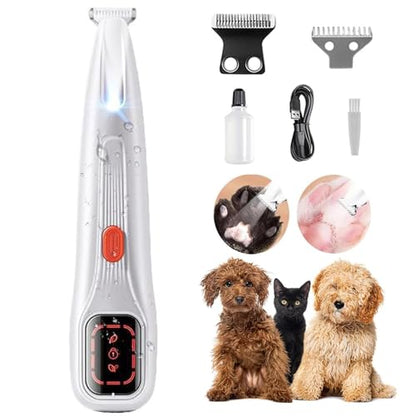 Waterproof Dog Paw Trimmer with LED Light