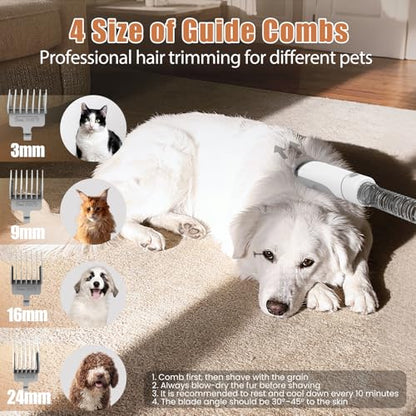 Low Noise Dog Grooming Vacuum Kit with Clipper