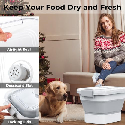 Collapsible Airtight Pet Food Storage Container Set