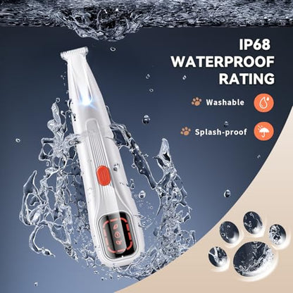 Waterproof Dog Paw Trimmer with LED Light