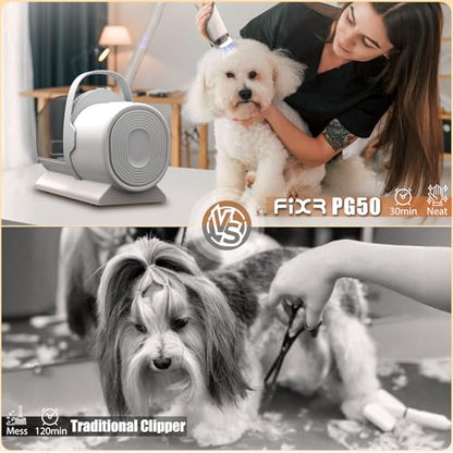 Low Noise Dog Grooming Vacuum Kit with Clipper