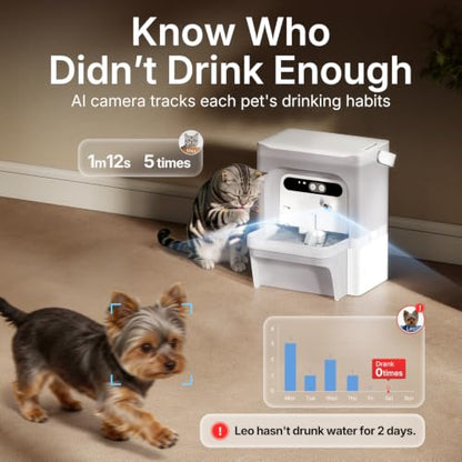 AI Smart Cat Water Fountain with Filterless Design