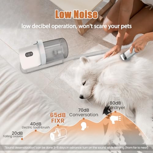 Low Noise Dog Grooming Vacuum Kit with Clipper