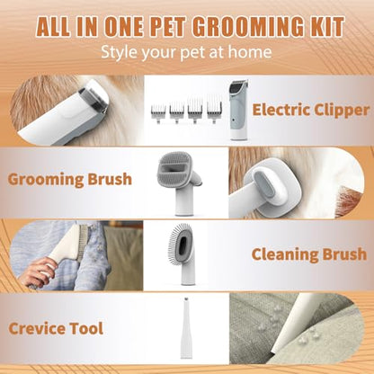 Low Noise Dog Grooming Vacuum Kit with Clipper