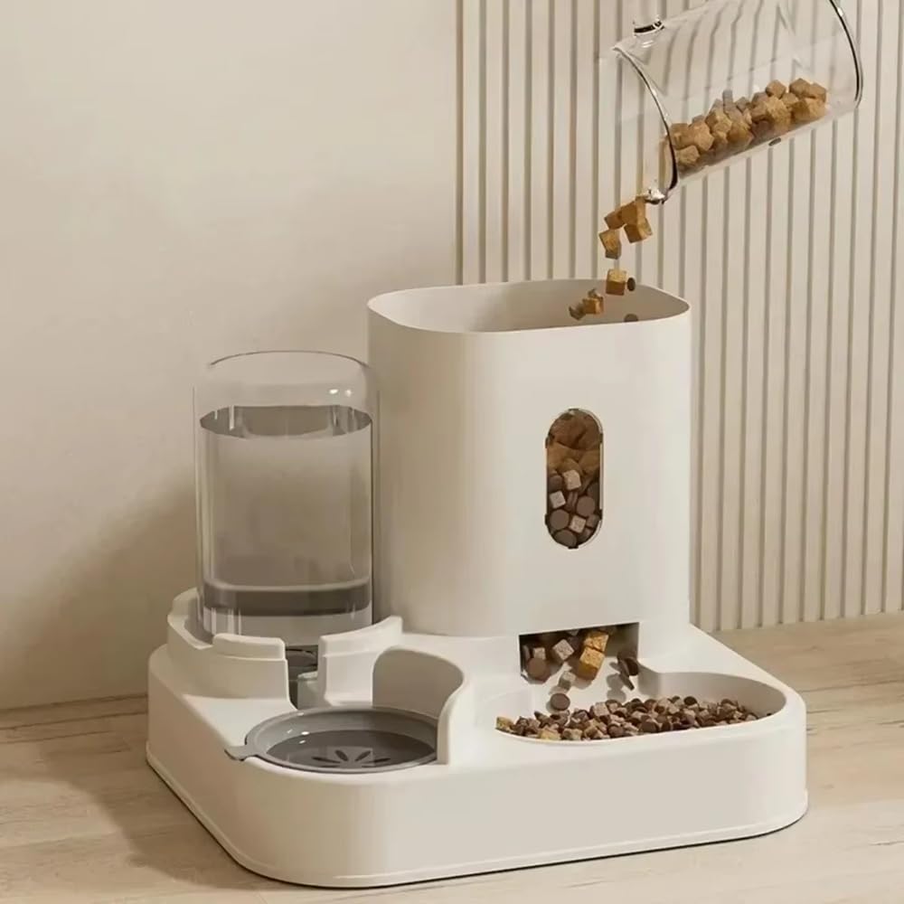 Feeding Device with Water Dispenser and Food Storage