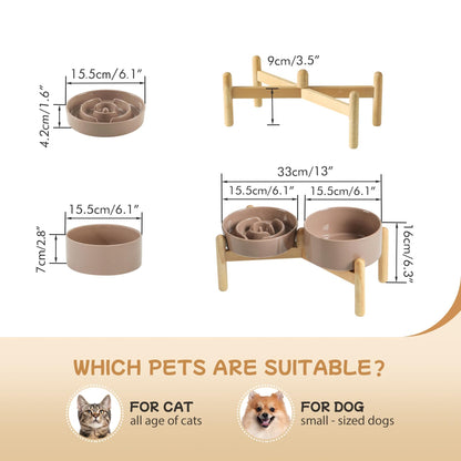 Ceramic Slow Feeder Bowl for Dogs & Cats