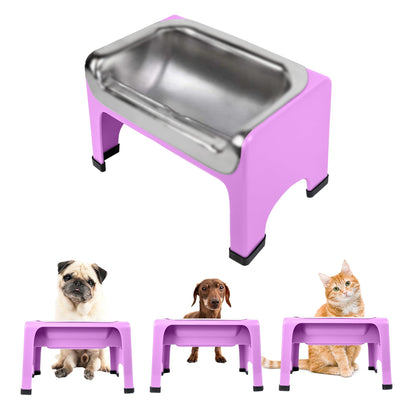 Elevated Stainless Steel Dog Bowl Set with Stand