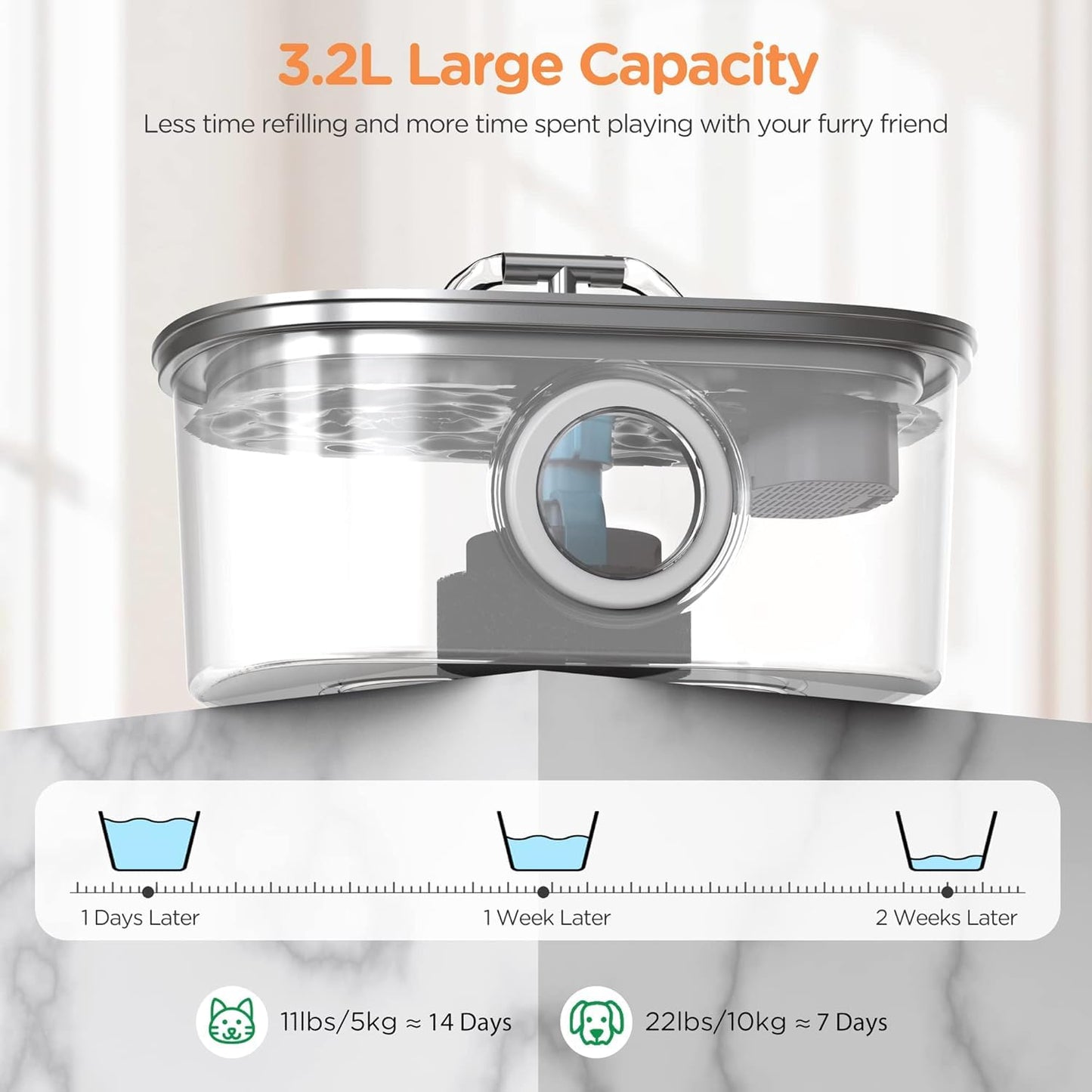 Rellaty Cat Water Fountain Stainless Steel