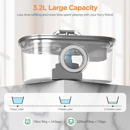 Rellaty Cat Water Fountain Stainless Steel