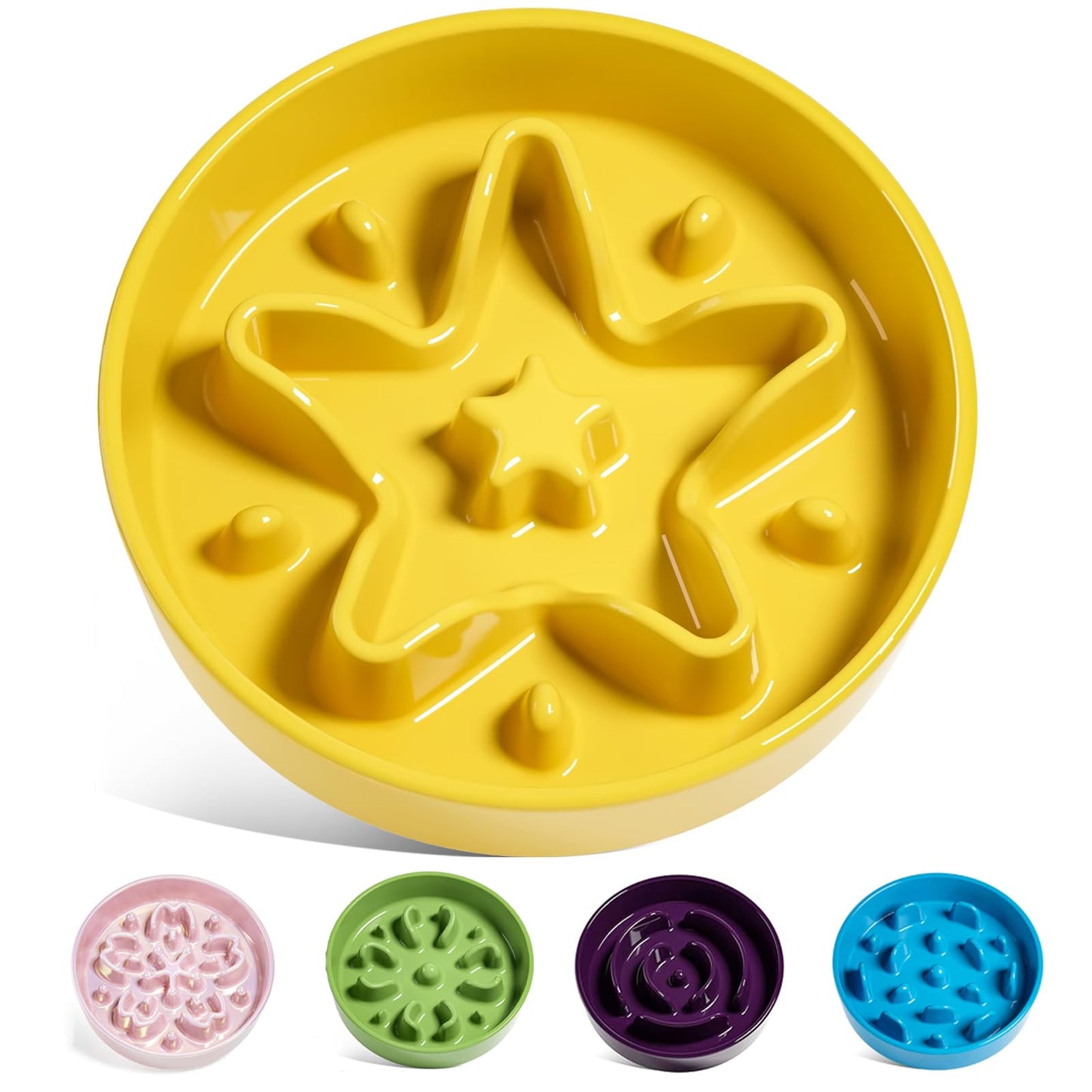Ceramic Slow Feeder Bowl for Dogs & Small Pets