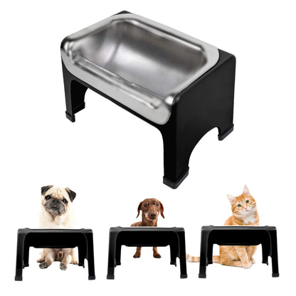 Elevated Stainless Steel Dog Bowl Set with Stand