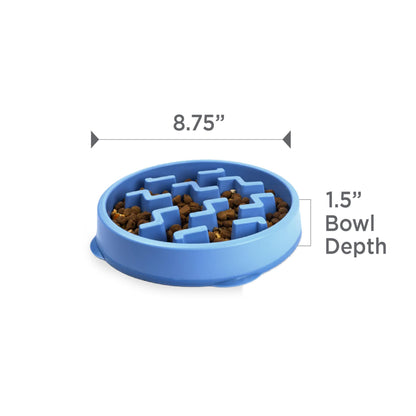 Stainless Steel Slow Feeder Dog Bowl with Puzzle Maze