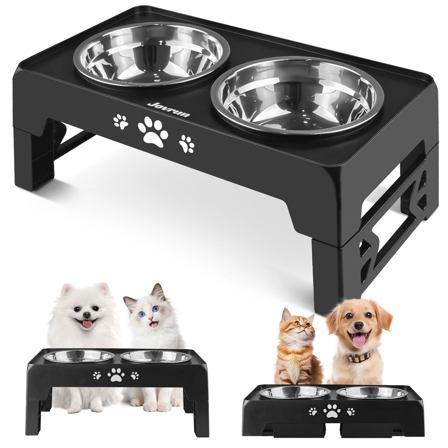 Elevated Adjustable Dog Bowl with Slow Feeder