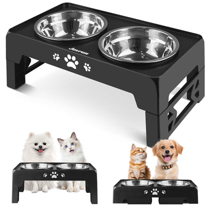 Elevated Adjustable Dog Bowl with Slow Feeder