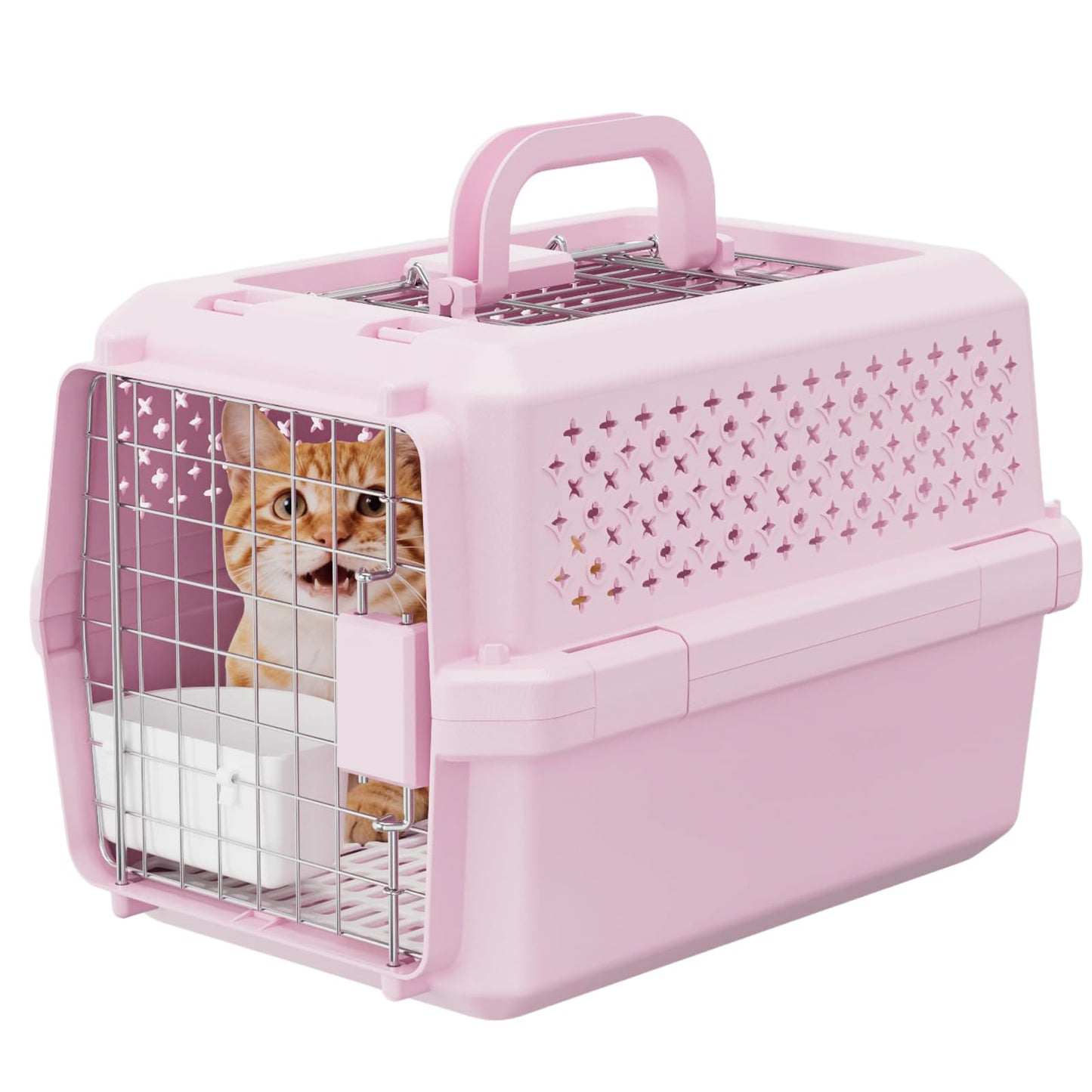 Rolling Hard Sided Pet Carrier with Wheels for Dogs & Cats