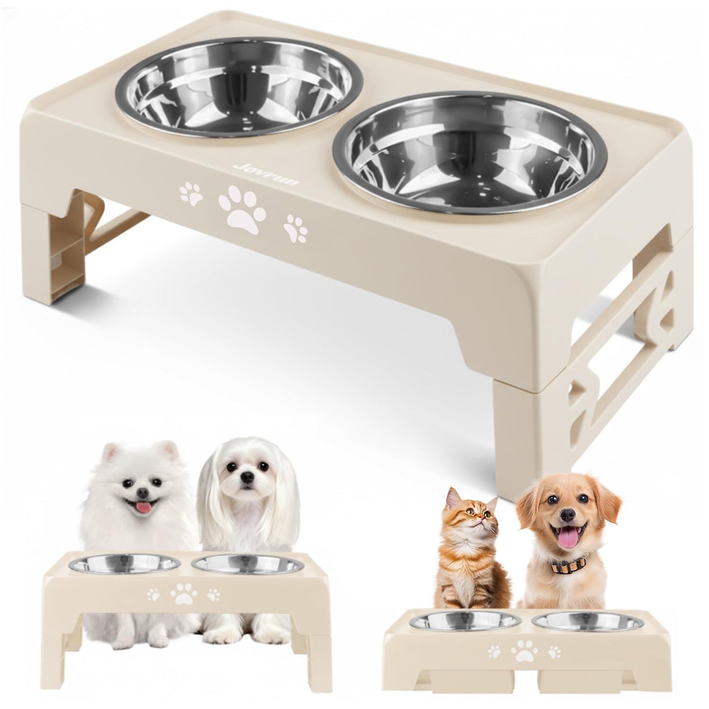 Elevated Adjustable Dog Bowl with Slow Feeder
