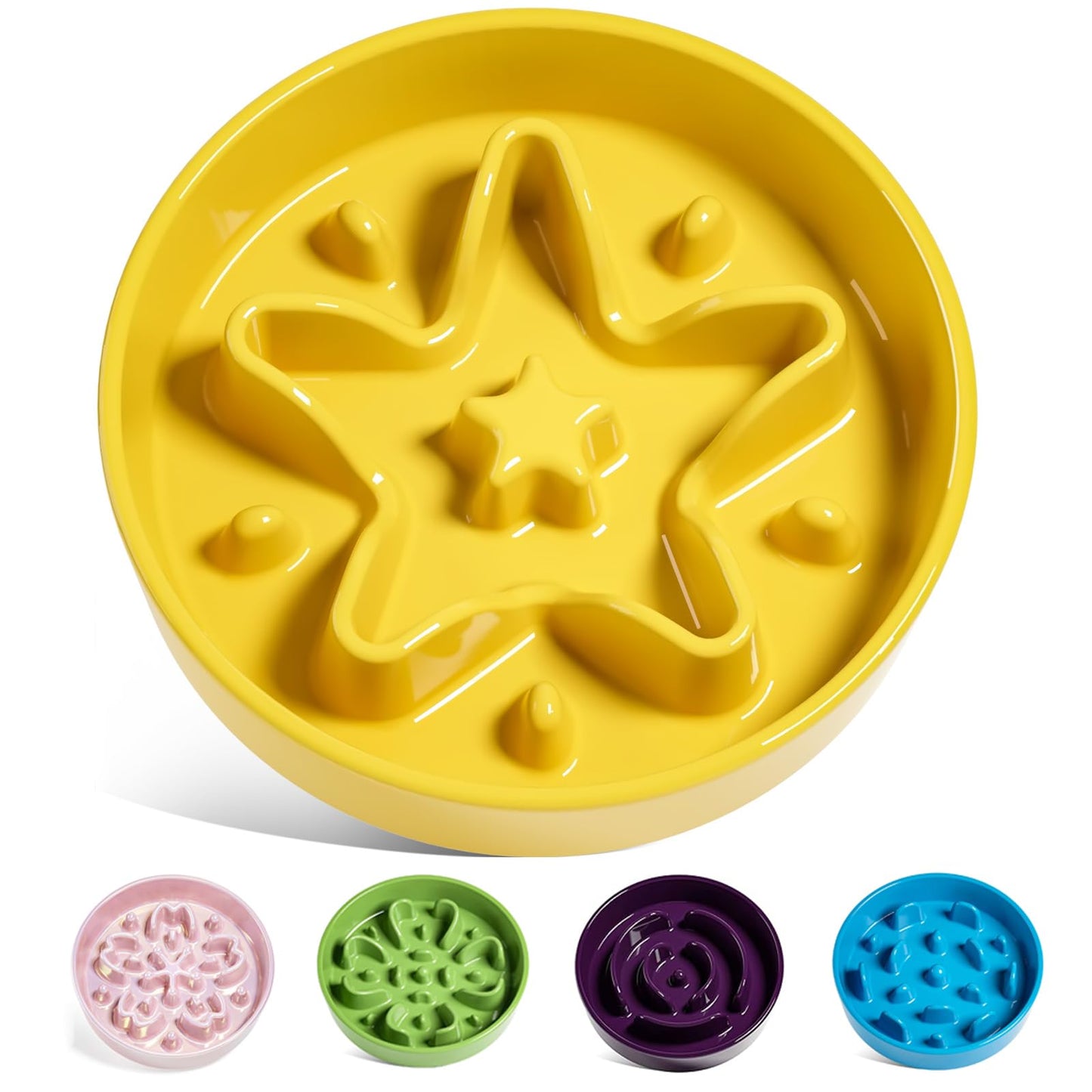 Ceramic Slow Feeder Bowl for Dogs & Small Pets