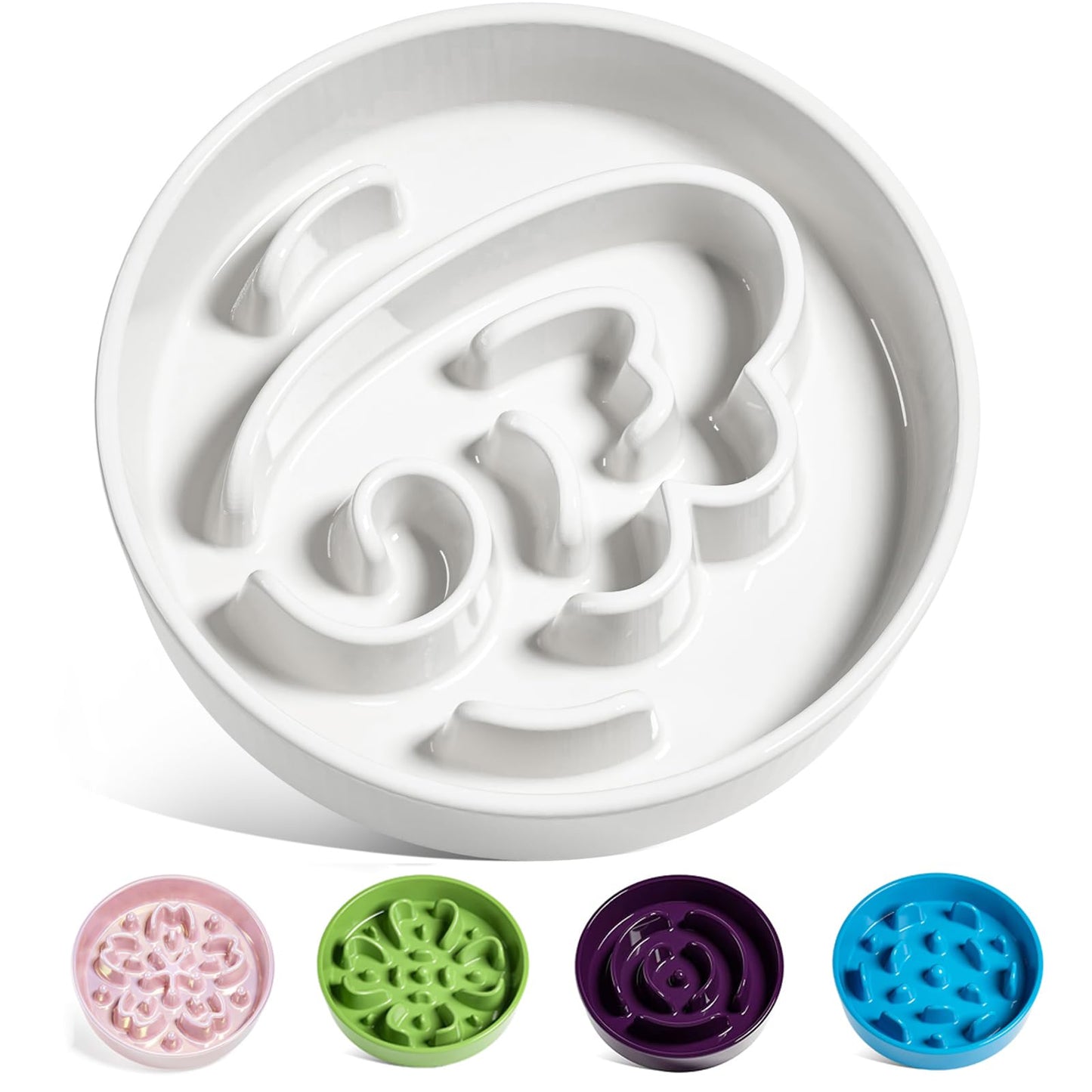 Ceramic Slow Feeder Bowl for Dogs & Small Pets