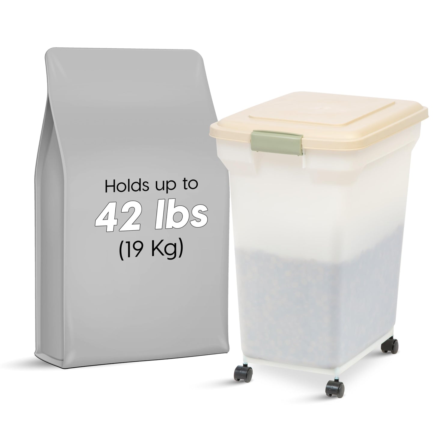 Airtight Pet Food Storage Container with Wheels
