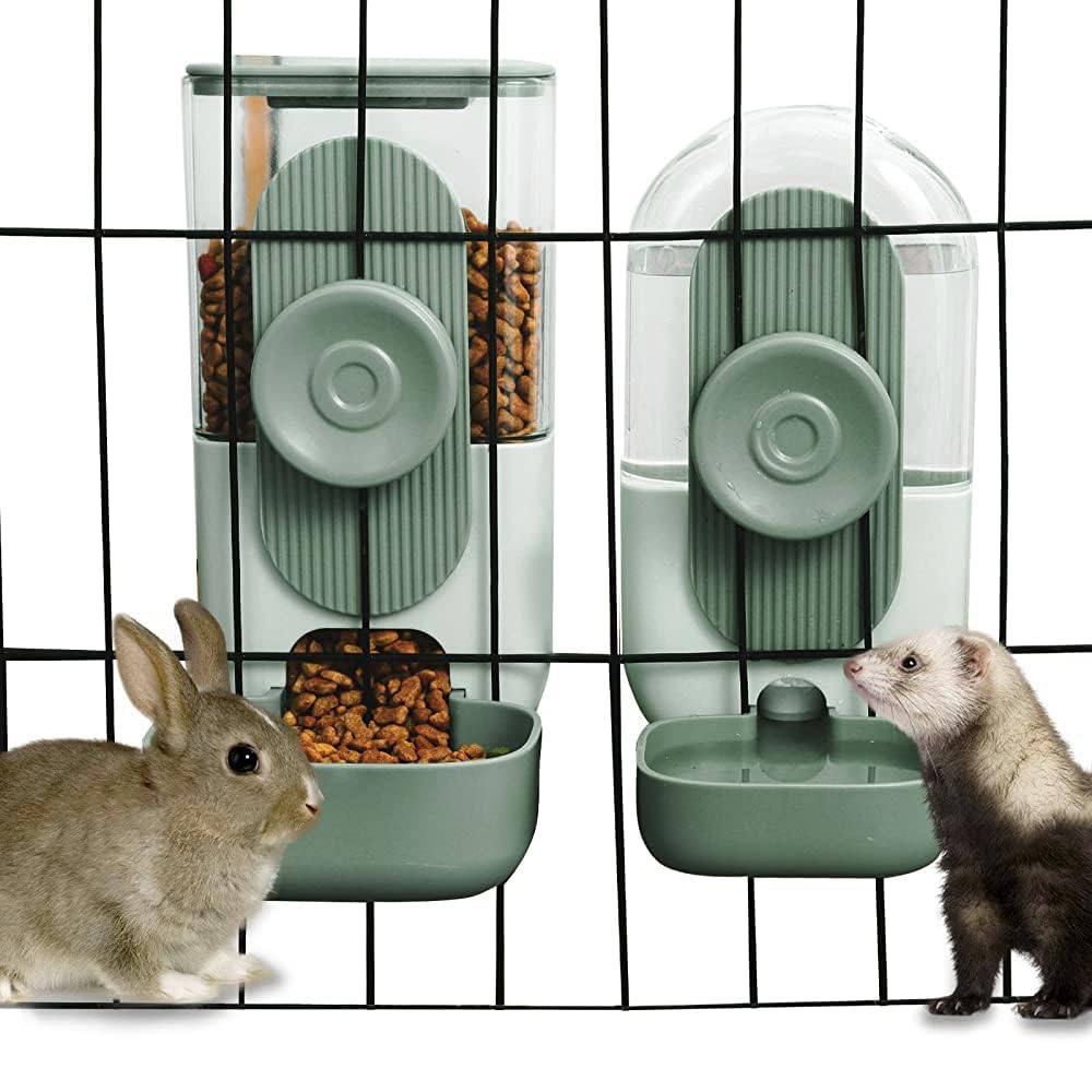 Hanging Gravity Feeder & Water Dispenser Set for Small Pets