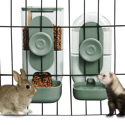 Hanging Gravity Feeder & Water Dispenser Set for Small Pets