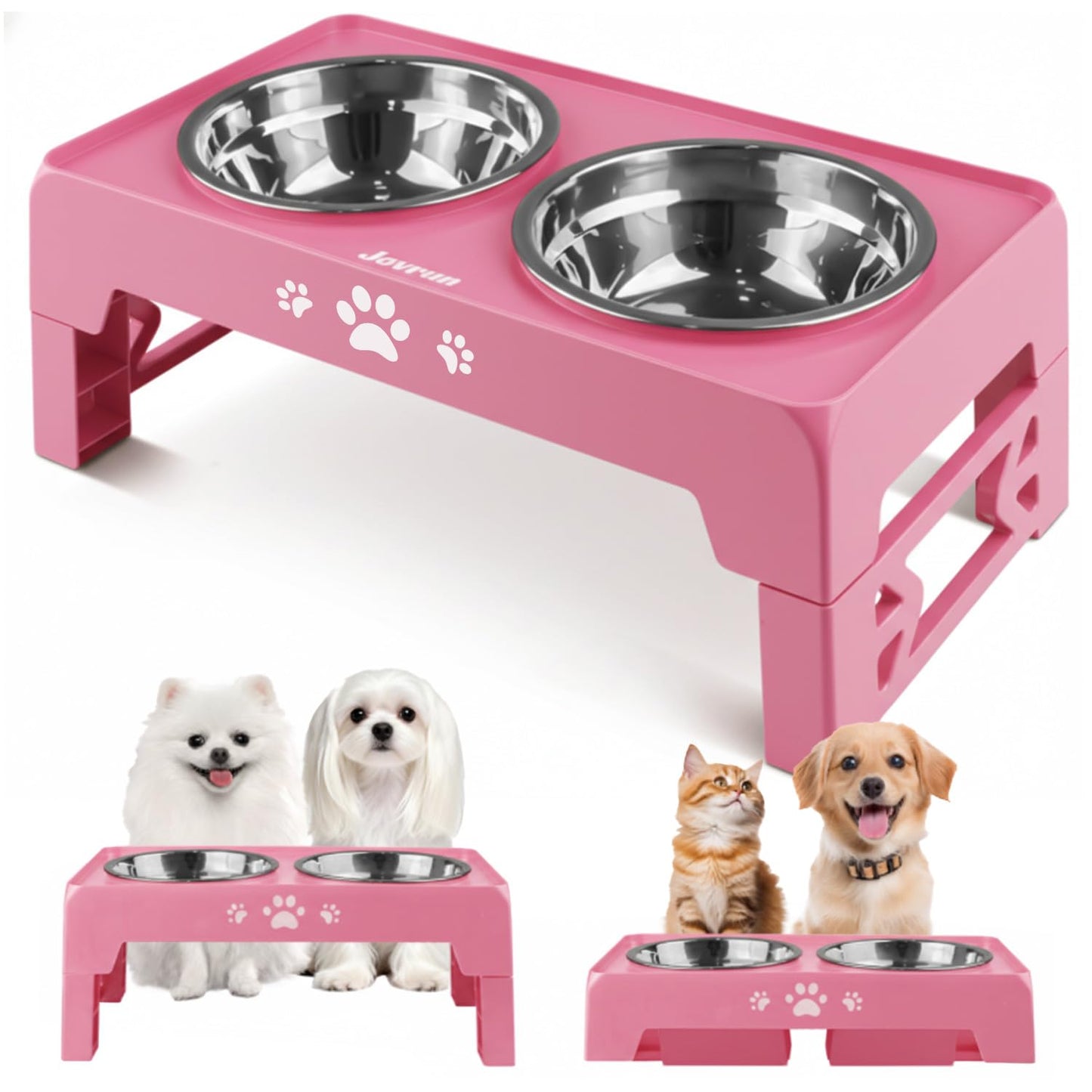 Elevated Adjustable Dog Bowl with Slow Feeder