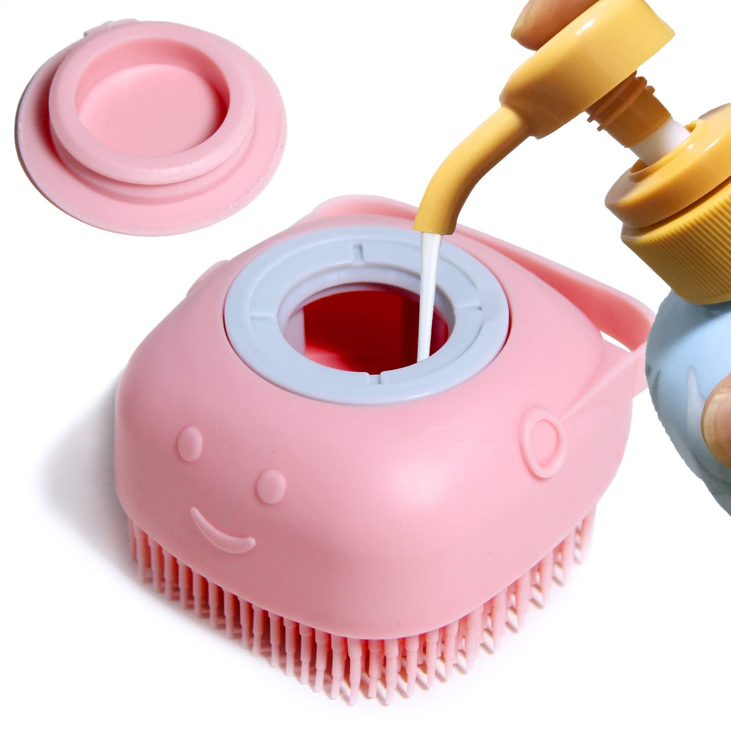 Silicone Pet Bath Brush with Shampoo Dispenser