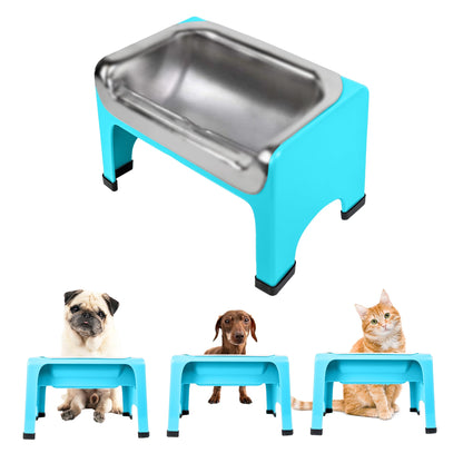 Elevated Stainless Steel Dog Bowl Set with Stand