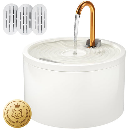 Ceramic Pet Water Fountain with Quiet Pump for Cats & Dogs