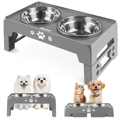 Elevated Adjustable Dog Bowl with Slow Feeder