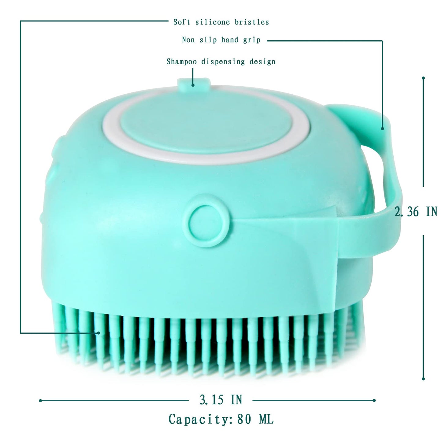 Silicone Pet Bath Brush with Shampoo Dispenser
