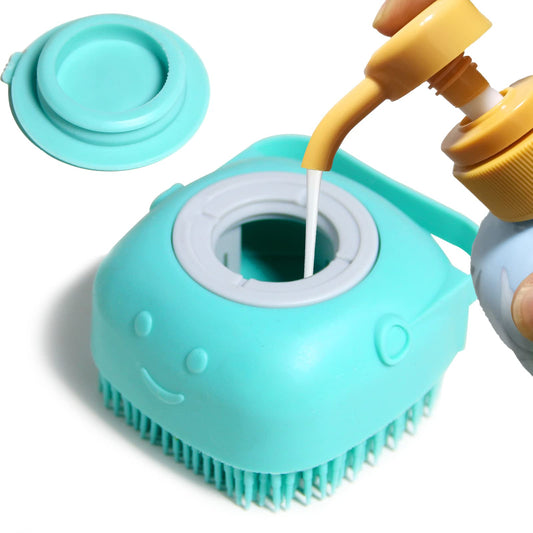 Silicone Pet Bath Brush with Shampoo Dispenser