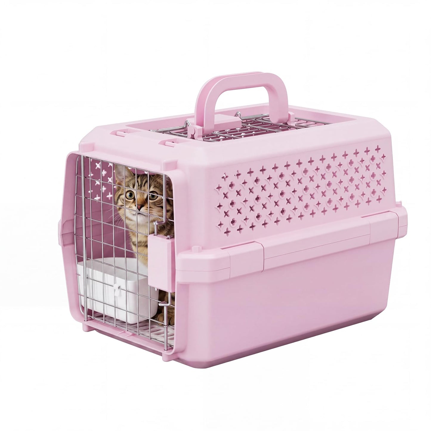 Rolling Hard Sided Pet Carrier with Wheels for Dogs & Cats