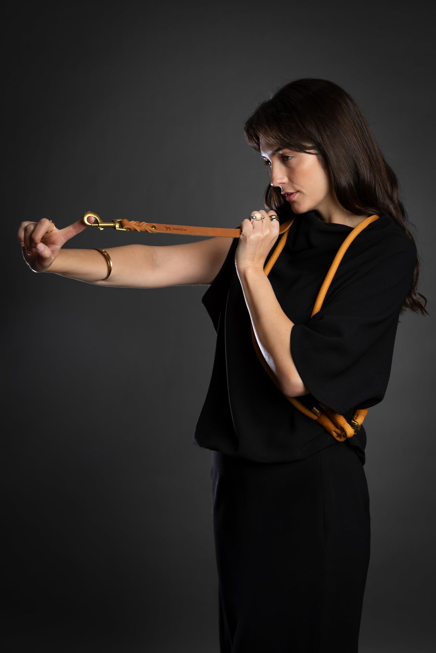 Hands Free Leather Dog Leash for Walking & Training