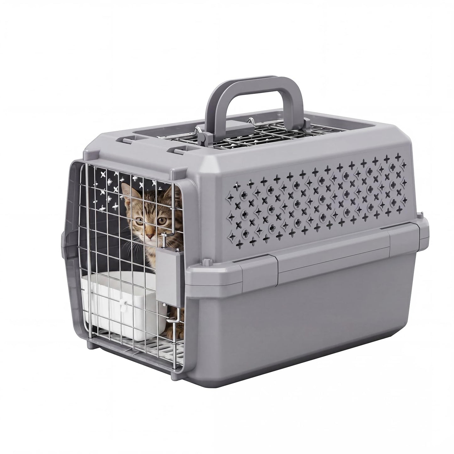 Rolling Hard Sided Pet Carrier with Wheels for Dogs & Cats