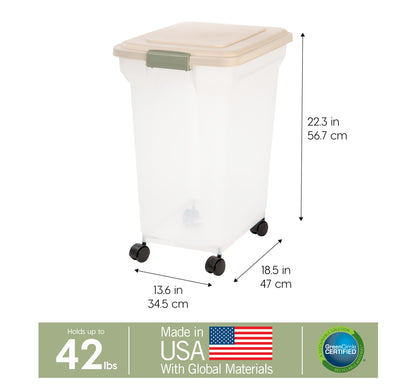 Airtight Pet Food Storage Container with Wheels