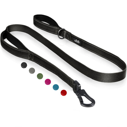 Reflective Dual Handle Dog Leash for Walking Control