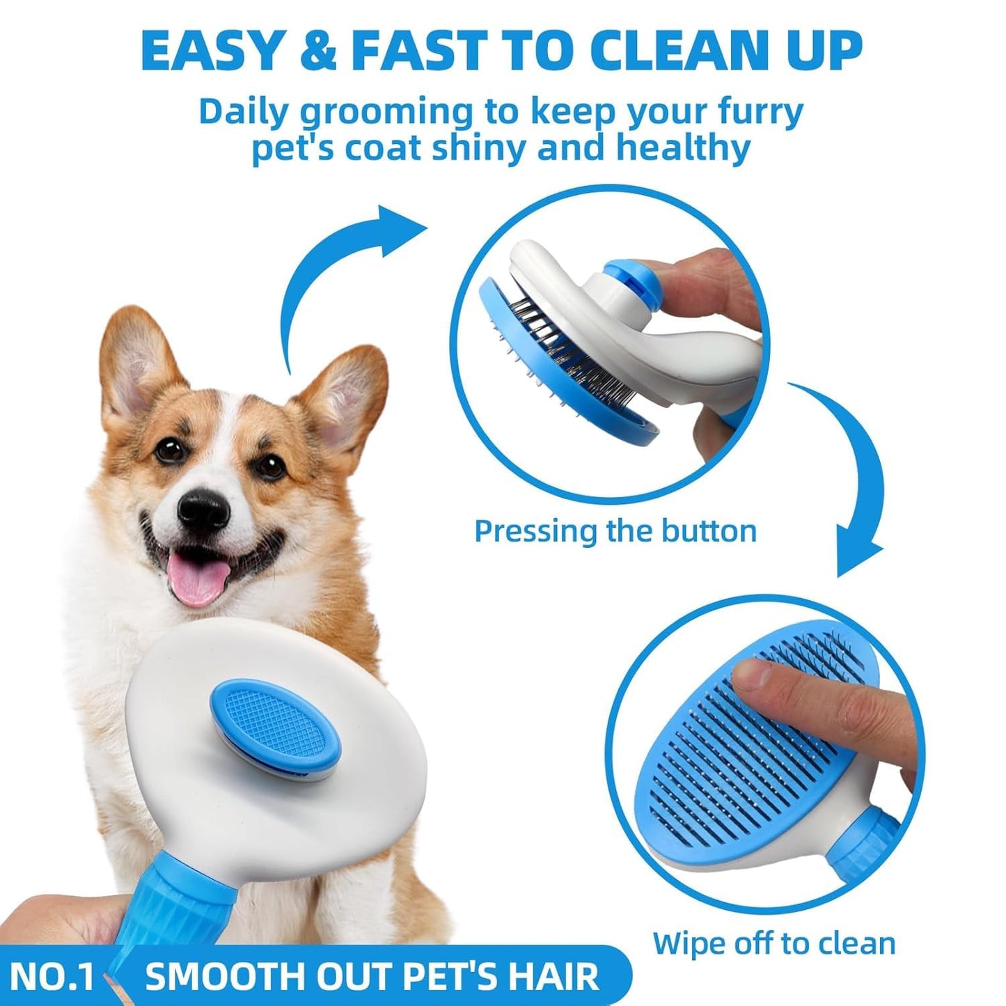Dog Grooming Brush Kit for Healthy Coats