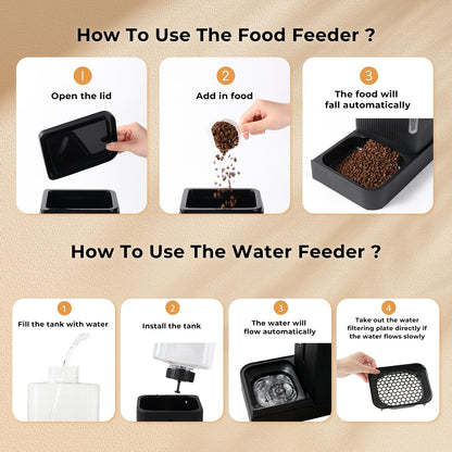 Gravity Pet Feeder & Water Dispenser Set