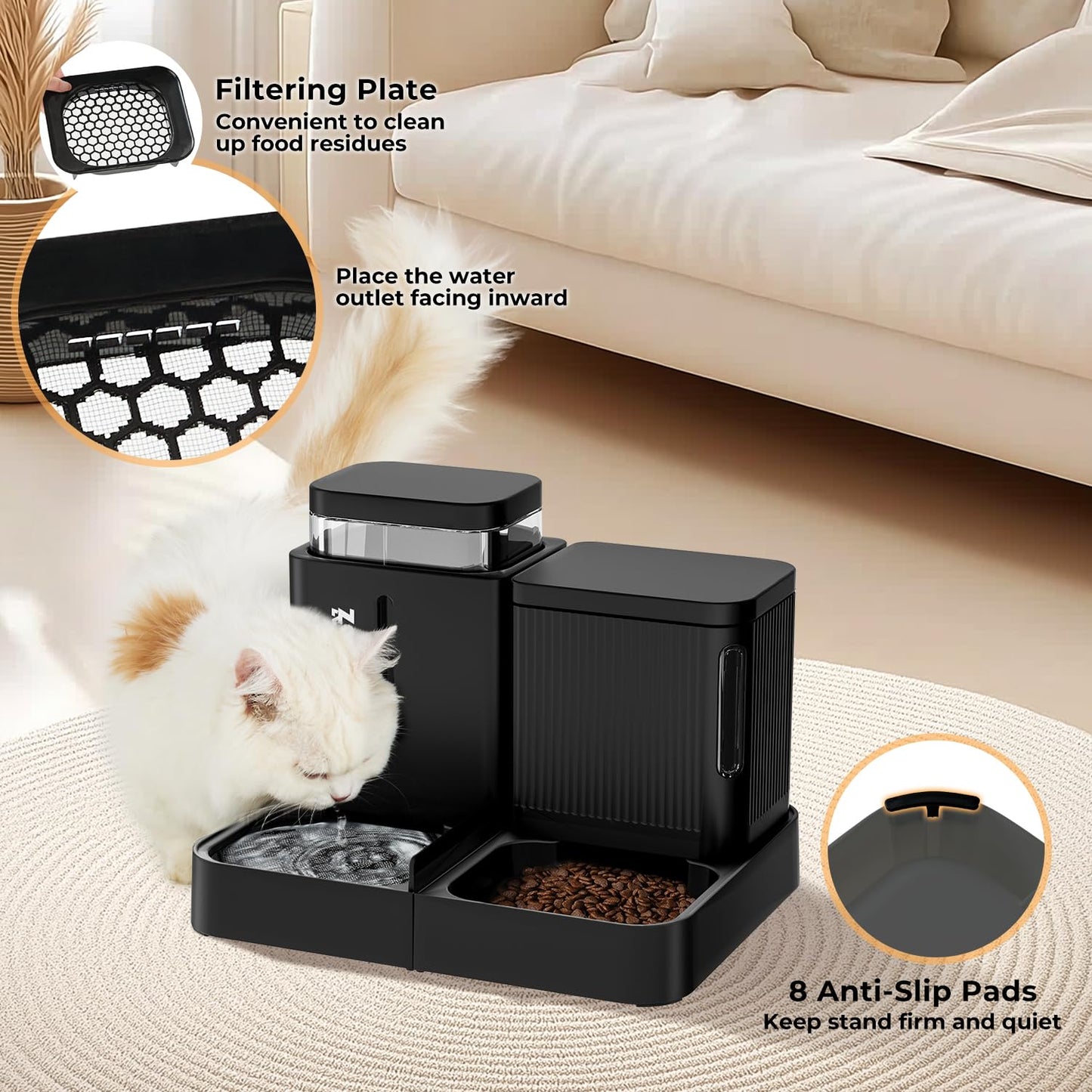 Gravity Pet Feeder & Water Dispenser Set
