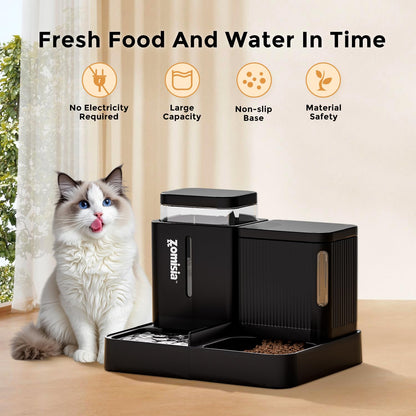 Gravity Pet Feeder & Water Dispenser Set